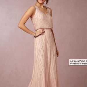 Adrianna Papell Beaded Bridesmaid Dress 4 Blush